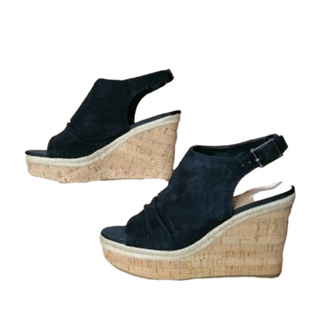 Franco Sarto Black TRELLIS Wedge Sandal Size 7.5M